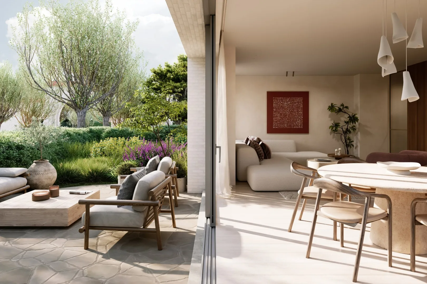 Een appartement in Les Arcades met terras